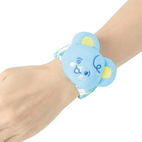 LittleForBig Bracelets Hochet pour Adulte Doux et Réglable avec Grelot - Motif Baby Parade Ours Bleu