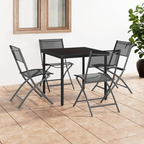 KTHLBRH Klappstühle aus Stahl und Textilene für Garten, Outdoor und Esszimmer, robuste und wetterfeste Struktur, Kapazität 110 kg, faltbares Design zum Sparen