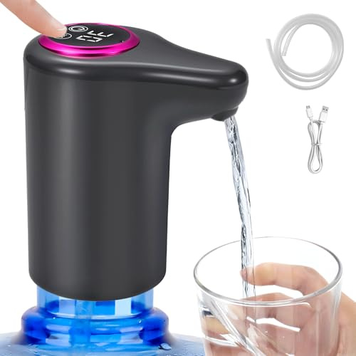 Dispensador de Agua con Carga USB | Dispensador Agua Garrafa | 5 Galones | Bomba Agua Garrafa | Dispensador Agua Garrafa | Hogar, Oficina, Cocina y Camping | Mangueras y Cable de Carga