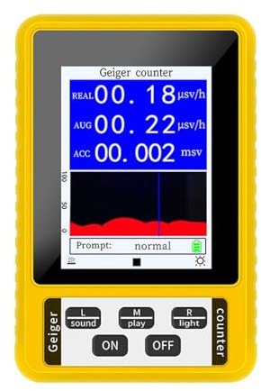 Rilevatore di radiazioni nucleari, BR-9C Contatore Geiger digitale per raggi X Beta Gamma, misuratore EMF ad alta sensibilità con grande schermo LCD, alloggiamento in ABS ricaricabile USB per