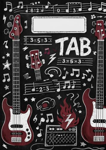 Quaderno per Basso Elettrico 4 Corde: Tablature + Pentagramma: Libro per Scrivere e Studiare Linee di Basso, Groove e Composizioni