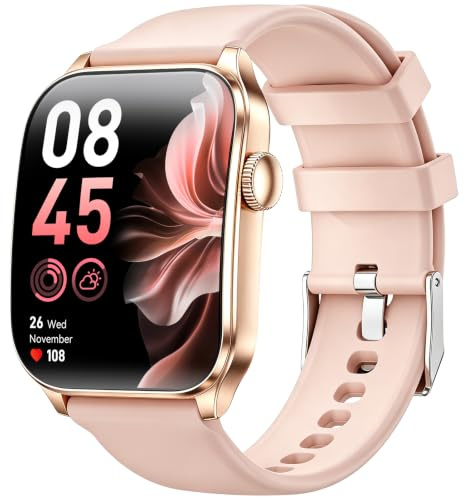Smart Watches for Women, Answer/Make Calls, 1.91 HD Curved Screen Smartwatch with Heart Rate/Sleep Monitor, Step Counter, 100+ Sports Activity Trackers, IP67 Waterproof Fitness Watch for Android iOS