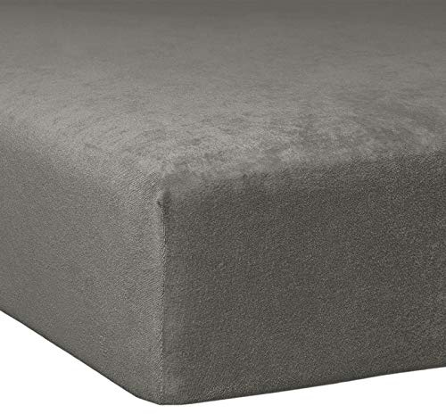 Traumschlaf Flausch Frottee Spannbettlaken Schiefer, 90x190 cm - 100x200 cm