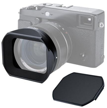 JJC Gegenlichtblende Schwarz für Fujifilm Fujinon XF 23mm F1.4 R, XF 56mm F1.2 R und XF 56mm F1.2 R APD Objektiv - Ersetzt Fujifilm LH-XF23 Objektivdeckel