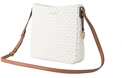 Michael Kors Jet Set - Borsa a tracolla da viaggio con logo, Vaniglia.