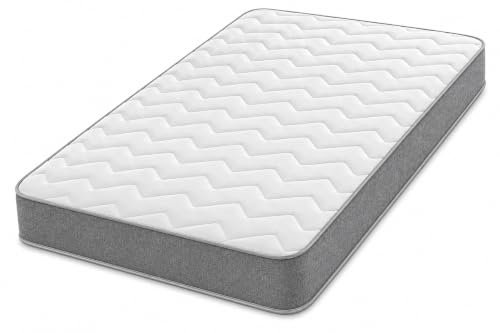 Starlight Beds Essentials Zickzack-Matratze für Einzelbett, mit Federn und Memory-Schaum, 19,1 cm, Grau, weiche Festigkeit (90 x 200 x 19 cm)