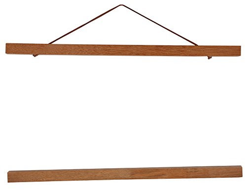 KIKYO Colgador de Carteles, Marco de Fotos de Madera magnético Moderno, Kit para Colgar Carteles de Teca para Carteles, Impresiones, Fotos, Tela(40cm)