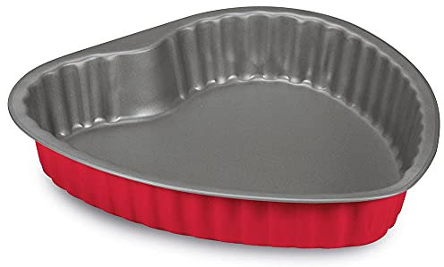Guardini, Stampo cuore 25x25 cm, Acciaio con rivestimento antiaderente, Rosso e Grigio, Made in Italy, Linea Rossana