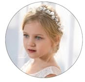 IYOU Haarschmuck mit Prinzessinnen-Blume, weiße Perlen, Kopfschmuck, floraler Kristall, Brautschmuck, Hochzeit, Haarschmuck für Blumenmädchen