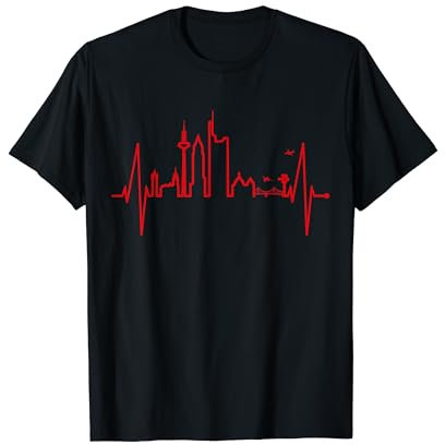 Frankfurt Skyline Herzschlag Fan Ich Liebe Frankfurt Am Main T-Shirt