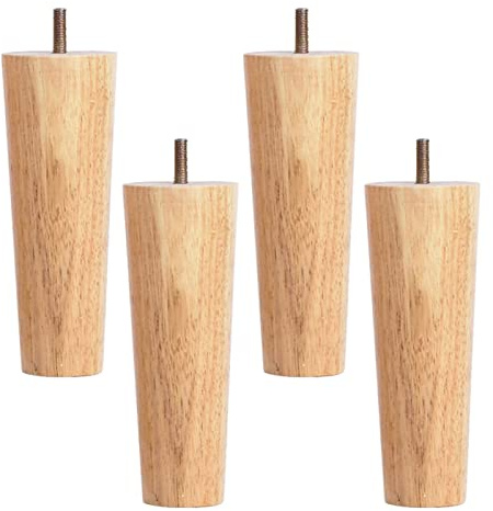 Set of 4 Solid Wood Tapered Replacement Furniture Feet, Wooden Sofa Legs, with Pre Drilled M10 Bolt, for Cabinet Bed Dresser Chair Desk Couch TV Stand(Color:vertical,Size:10cm/3.94in)