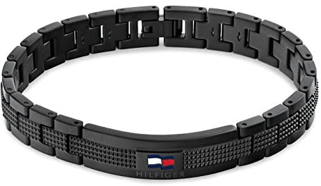 Tommy Hilfiger Jewelry Gliederarmband für Herren aus Edelstahl - Erhältlich aus Schwarz oder Silber