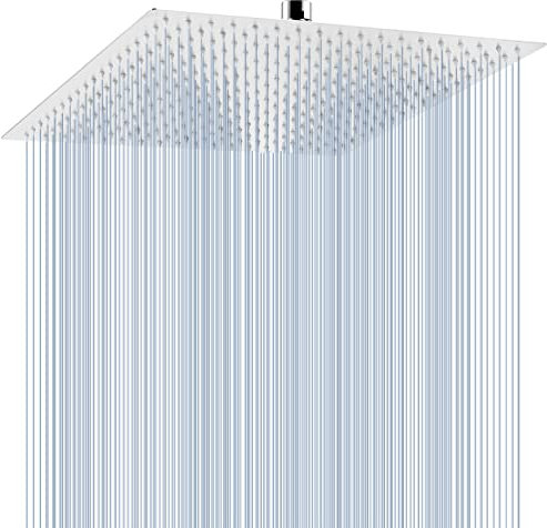 40.5cm Großer Regenbrause, Voolan Quadrat Hochdruck Duschkopf aus Edelstahl 304, komfortables Duscherlebnis auch bei niedrigem Wasserdruck, installierbar an der Wand oder Decke (16 Zoll, Chrom)