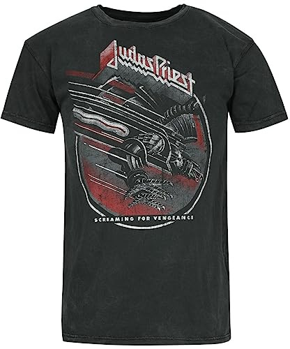 Judas Priest SCF Homme T-Shirt Manches Courtes Anthracite XL 100% Coton Regular/Coupe Standard