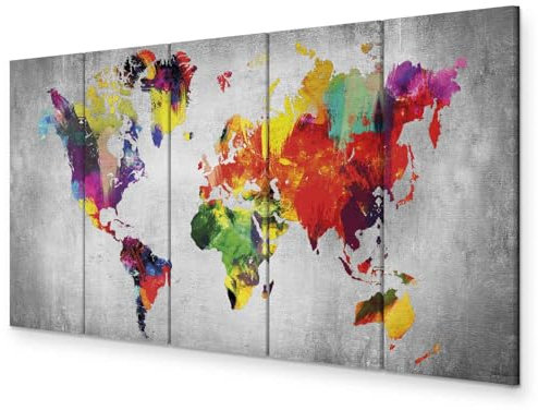 B&D XXL - Akustikbild 100x40 cm 5 tlg - Bilder Akustikschaum Schallschutz Wand Deko Kunst Akustikpaneele Wandpaneele Schalldämmung Wandbild Schallabsorber Akustikplatten k-A-0236-b-m