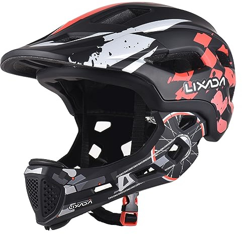 Lixada Kids Full Face Helmet, Detachable Kids Bike Helmet Safety Protection for Cycling Skateboard Scooter