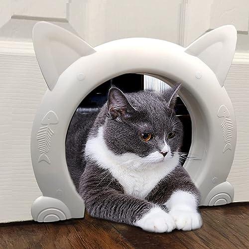 Katzentür Innentür Katzenklappe Haustiertür Katzenkorridor Innenkatzentür für Upvc Tür Innenhohlkern oder Feste Innentür, für kleine mittlere große Katzen Kätzchen Hunde