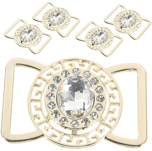 EXCEART 5st Legierung Schnalle Gürtelschnalle Mit Diamant Dekorative Schnalle Metall Accessoires Kleidung Mode Accessoires 5 Stück 1 Set (hellgold) Jeans-gürtelschnalle Damen Strasssteine