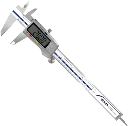 Hiada Digital Vernier Caliper 150mm Caliper with Stainless Steel Inch Millimeter Fraction Conversion, Measuring Tools Calipers Gauge Large LCD Display Auto Off