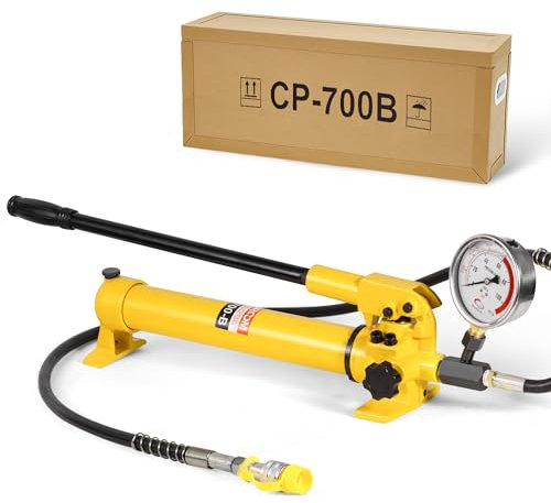 DOOROOM CP-700 Hydraulische Handpumpe mit Ölanzeige, handbetriebene Pumpe, geeignet für separate Hydraulikwerkzeuge
