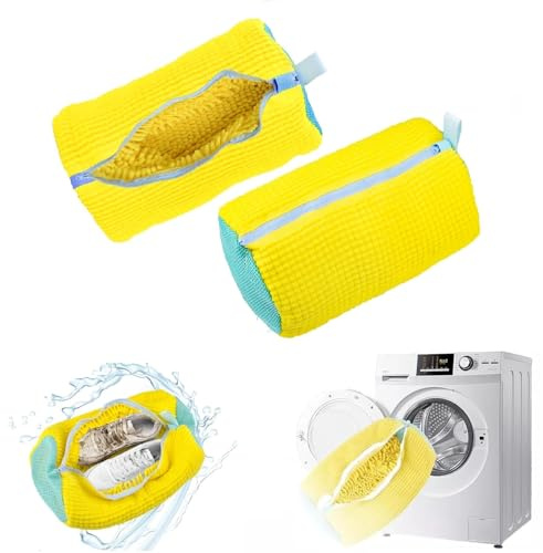 SANHIGHEND 1 Stück Anti-deformation Wäschenetz Schuhe, 360°Reinigungsflaum,mit Reißverschluss,Reusable Shoe Washing Bag für Waschmaschine,für Alle Schuharten