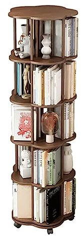 YTGHBIML Bücherturm Freistehend 360° drehbares Bücherregal, stehendes Bücherregal aus Holz, abnehmbares rollendes Bücherregal für Wohnzimmer, Bilderbuch, Bücherregal-Organizer perfekte Darstellung