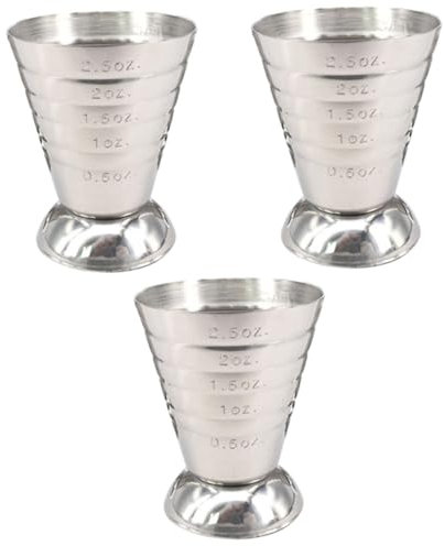 Amosfun 3 Piezas Vaso Medidor Barra Jigger De Onzas Barra De Jigger Taza De Tiro De Medición Taza Medidora Silver