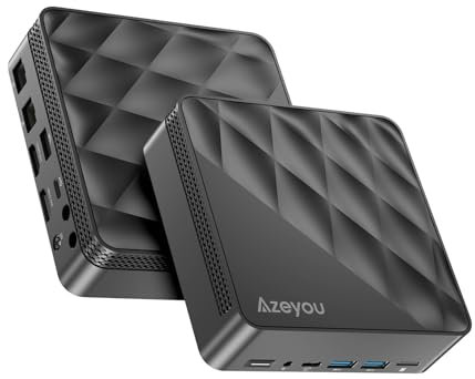 Azeyou Mini PC, Prozessor N100, 16G DDR4 512G SSD, Mini Desktop Computerv mit W11 Pro, LAN 1000M, WiFi 6, BT5.2, 4K HDMI, Dual RJ45, USB 3.2