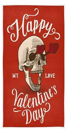 Saunahandtuch Verliebter Totenkopf Reisehandtuch Saugfähige Sporthandtuch Premium Handtücher Für Damen Reisen Wandern 40X70Cm
