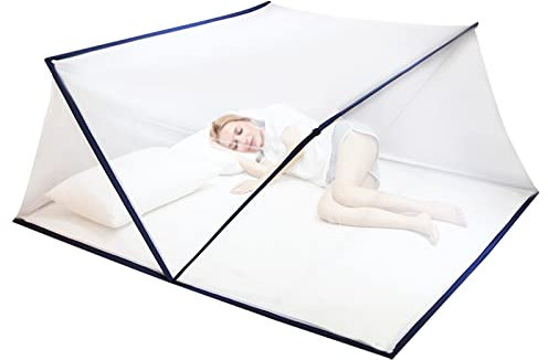 Balakaka Zanzariera pop up per Letto Matrimoniale, 190 * 160 * 80cm Zanzariera Letto Facile da Installare Efficace contro le Punture, Maglia Fine Mosquito Net per Campeggio Casa Esterna, blu navy