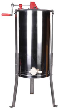 NJDQFA Extracteur de Miel Manuel, 3 Cadres, en Acier Inoxydable, Trépied, Hauteur 100 cm - Machine à Miel, Centrifugeuse à Miel, séparateur