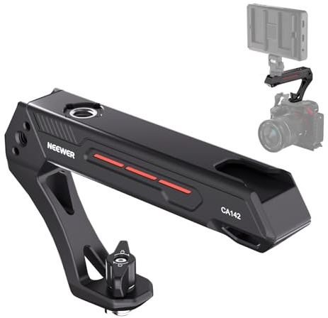 NEEWER BASIC Leichter Kamera Obergriff mit 3/8 Arretierungsstift, Stabiler Käfig Kunststoff Top Handle Griff mit 1/4 3/8 Gewinden & Kaltblitzschuh für Videoleuchten Mikrofone, Max. Last 22lb, CA142