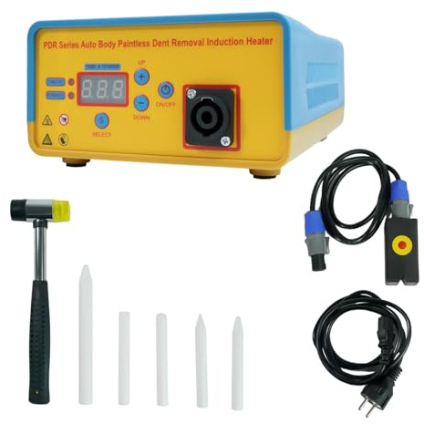 DCSYOG Macchina per riscaldamento PDR a induzione, 1380 W, Box Paintless Dent Repair Tool, 150 KHz Auto Body Dent Removal Induction Heater con cassetta degli attrezzi 220 V