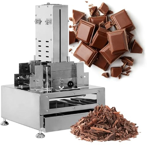 Affettatrice di Cioccolato Professionale, Sfogliatrice di Cioccolato, Tagliaformaggio, Affettatrice di Cioccolato in Acciaio Inossidabile con 4 Lame Sagomate, Scavatrice di Cioccolato Automatica