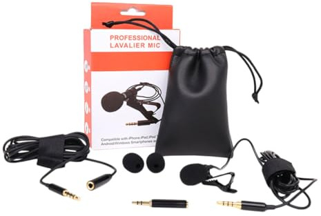 EPIGEIST Mini Clip on Microphone for Recording and Live Streaming – High Sensitivity Unidirectional Lavalier Lapel Mic Black for Online Teaching Video Production and K Song Recording