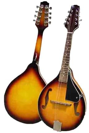 Intermediate Soprano Eight String Mandolin Instrument Orange Complete Mandolin Instrument(Orange with Tuners)