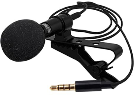 Lavalier Ansteckmikrofon Satz Tragbar mit 3, 5-mm Stecker Omnidirektional | Tpe Kabel, 150cm Leitung, Frequenz 65 Hz bis 18 Khz, für Online Lehre und Live Aufnahmen