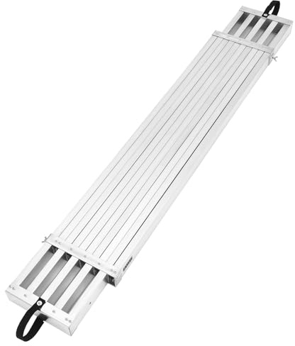 Garvee 6-9Ft Telescoping Plank, Aluminum Work Plank, 440Lbs Capacity, Aluminum Scaffolding Plank with Skid-Proof Platform Scaffold Ladder Accessory (6-9FT - Sliver)