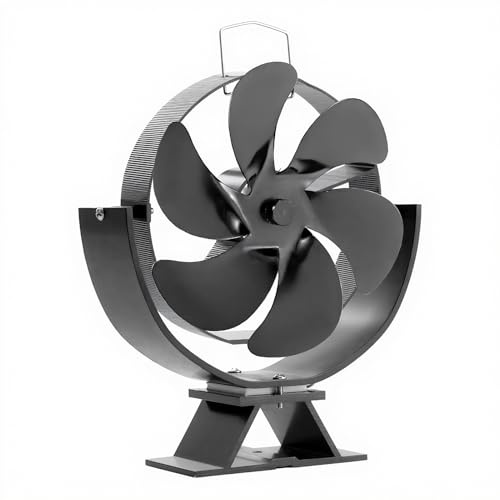 yuhlkopm Soffiatore per legna, ventilatore termico, regolabile. Facile da usare, resistente e di design. Adatto per stufe a legna e forni a, XZ136 6-Foglie