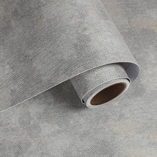 VaryPaper Tapete Stoffoptik Grau mit Betoneffekt 40cmx200cm Klebefolie Möbel Grau Matt Möbelfolie Betonoptik Strukturierte Stofftapete Wohnzimmer Badezimmer Wasserfest Klebefolie Tisch Schrankfolie