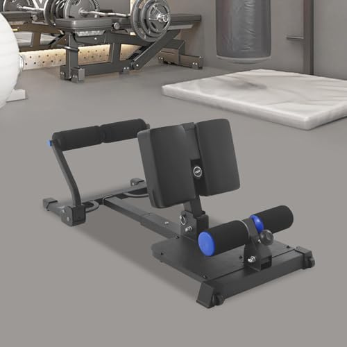 Gdetnysty Klappbare Kniebeugenmaschine FitnessgeräT FüR Zuhause Faltbar Bis 120Kg Belastbarkeit Squat Maschine FüR Beine Po Bauch Training Mit Elastischen BäNdern Verstellbare HöHe 44-83Cm (Schwarz)