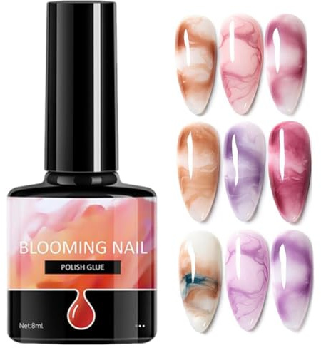 Nagel Gel Bloom Gel-Lack | 7,3 ml durchsichtige schnelle Verlaufsflüssigkeit für Salon, Maniküre, täglichen Gebrauch, Reisen, Jugend, Zuhause, Bühne,