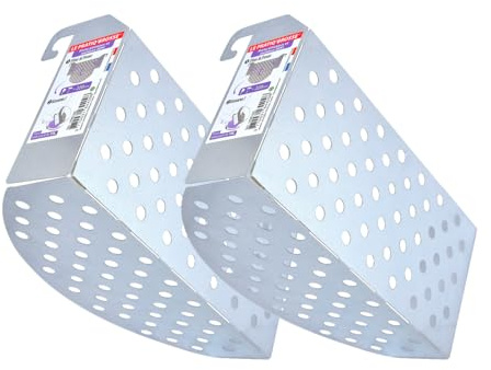 LOT DE 2 Pratiq'Brosse R230G XL, Porte-Pinceaux et Rouleaux 2-en-1 pour Seau Rond, Acier Galvanisé, Grille d'Essorage et Égouttoir Intégré, Rouleaux jusqu'à 180 mm (2, Acier Galvanisé)