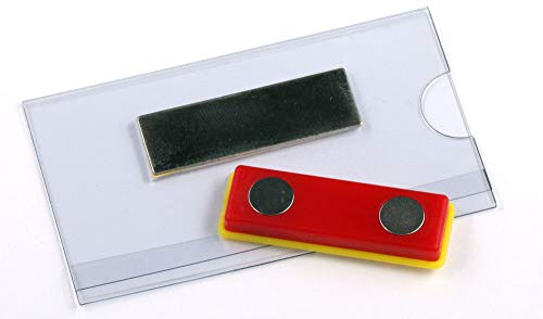 EUROPEL Magnetischer Ausweishalter 24 Stück, 75×40mm – Ohne Nadel, PVC 0,3mm, Blanko-Einsteckschilder, für Büro, Hotel und Krankenhaus