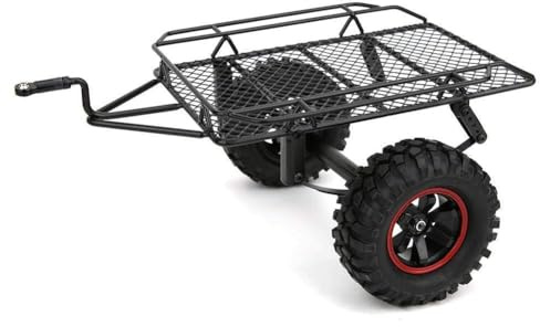 Remolque RC, Kit de Remolque de Plataforma Plana del Eje Eje mecanizado Remolque de Barco Modelo de Metal Remolque pequeño Apto para D90 CC01 1/10 RC Truck Accesorios De Modelo