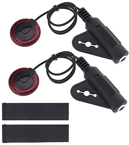 EMSea 2-teiliges Piezo Tonabnehmer Kontaktmikrofon Wandler Set Piezo Kontakt Mikrophon Tonabnehmer für Gitarre Violine Banjo Mandoline Ukulele