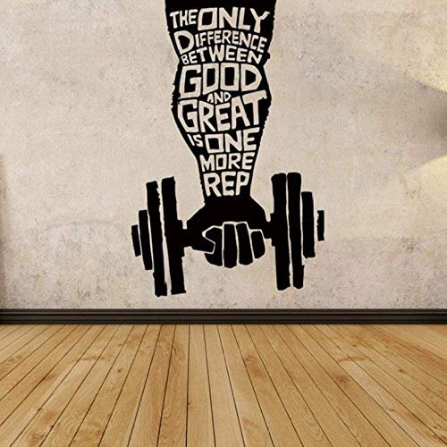 Wandaufkleber Wandtattoos Tapete Fitness Club Gym Logo Sport Langhantel Workout Motivierende Muskeltraining Aufkleber Wandtattoo Kunst Dekor 42X65Cm