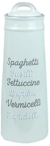Sifcon Ceramic Grey Pasta Jar Spaghetti Food Container Jar Canister With Airtight Lid