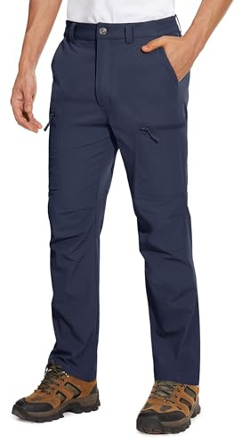 MAGCOMSEN Men's Cargo Work Trousers Comfortable Golf Trousers Mountain Active Climbing Trousers Navy