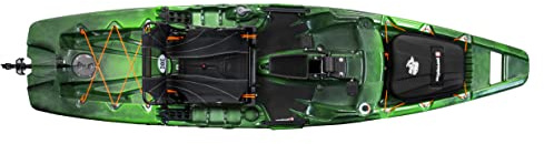 Perception Kayaks Showdown 11.5 - Sit on Top Pedal Drive Fishing Kayak - Fold Away Lawn Chair Seat - 4 Rod Holders - Integrated Tackle Trays - 11' 6'' - Moss Camo